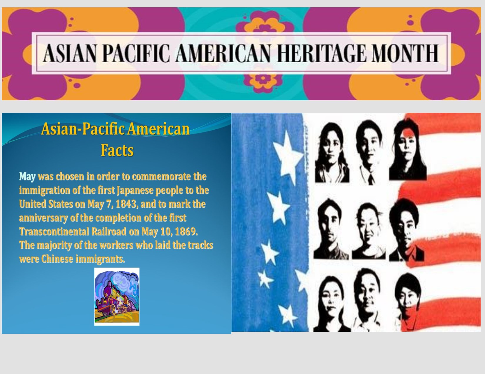 Poster showing how we are Celebrating Asian Pacific American Heritage Month at River East