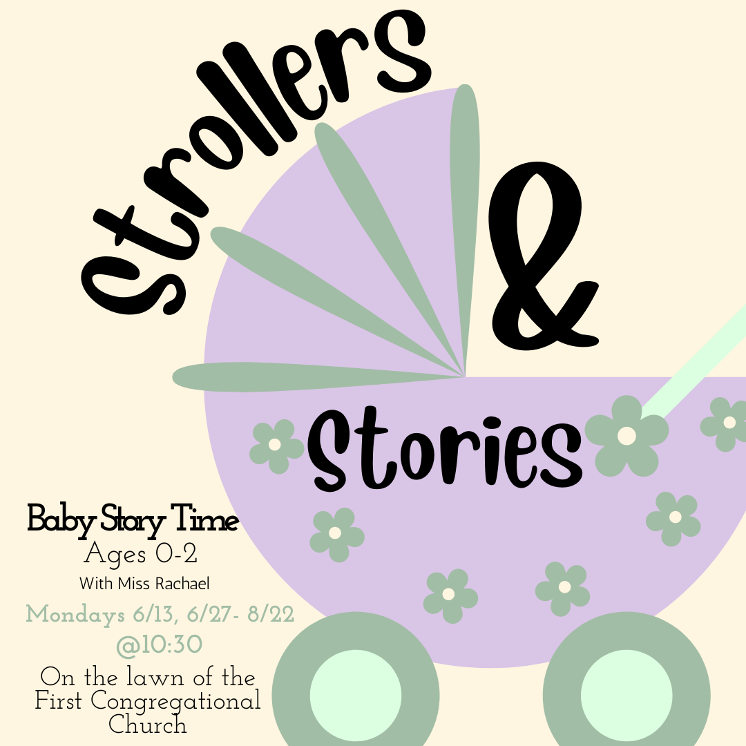 Flyer for Strollers & Stories, all info in the above text