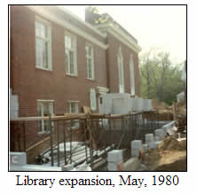 A photograph of the May 1980 library expansion